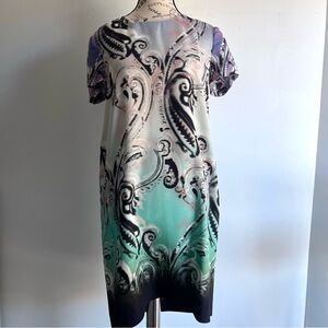 Etro Colourful Paisley Shift Midi Dress